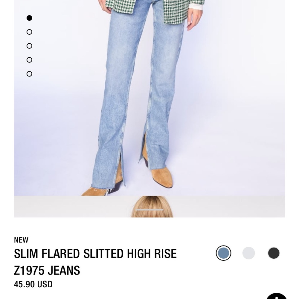 Zara Slim Flared Slitted Hi Rise Jeans